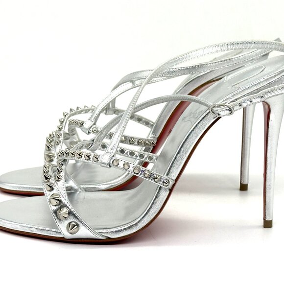 Christian Louboutin TATOOSHKA SPIKES 100 Strappy Sandals Heels Shoes - Picture 11 of 16